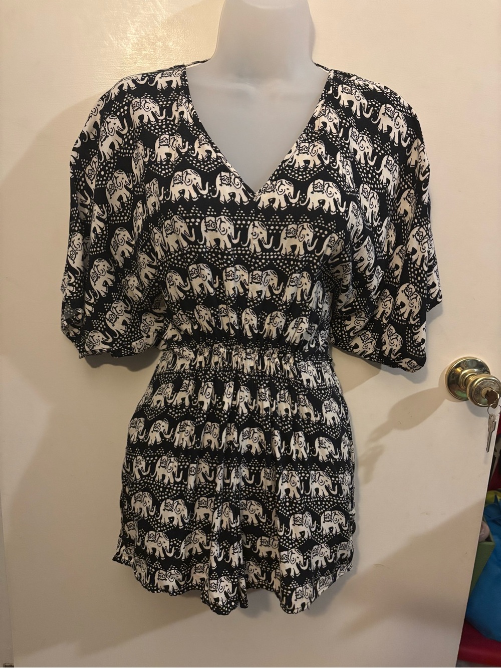 Forever 21 Elephant Print V-Neck Romper